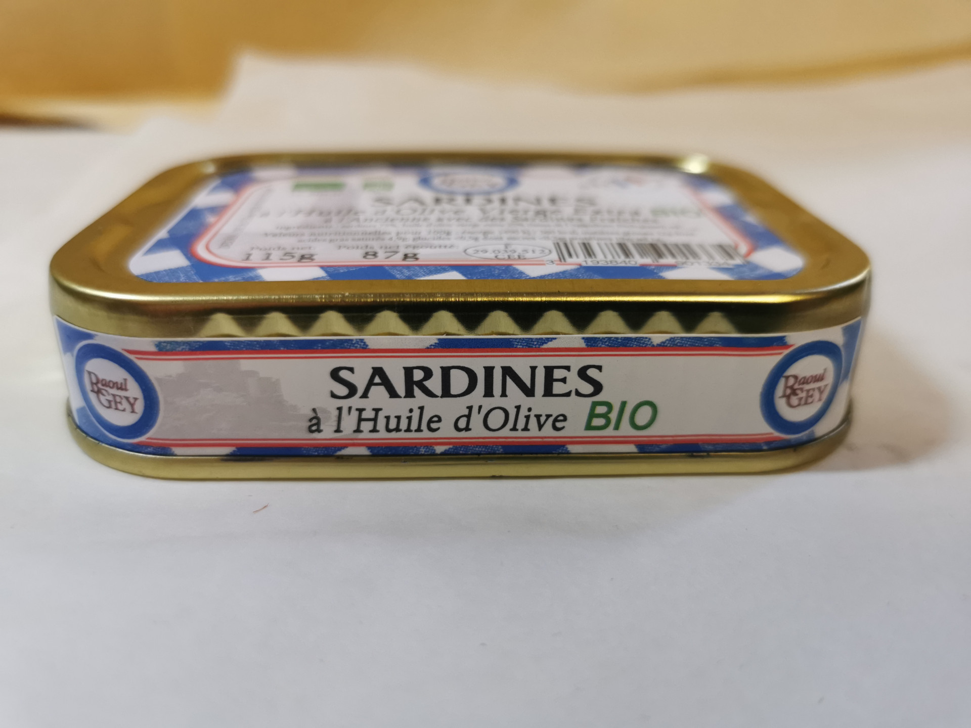 Sardine à l'huile d'Olive Vierge Extra BIO
