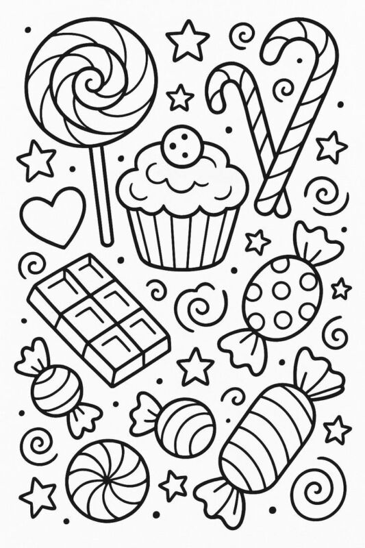 Coloriage bonbon sucré
