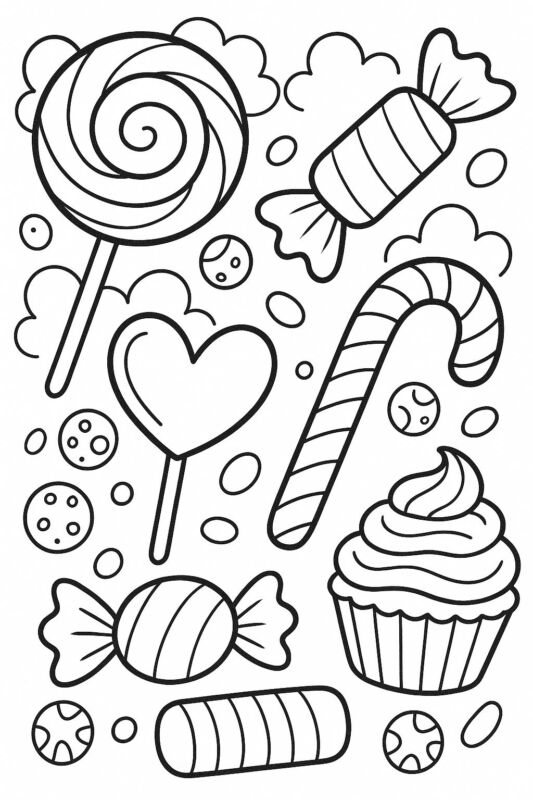 Coloriage bonbon sucré