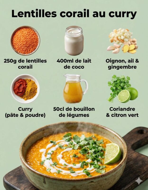 Texture idéale lentilles corail