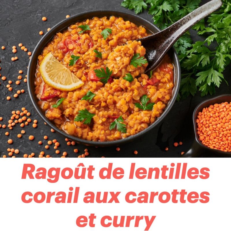 Plat nutritif lentilles corail