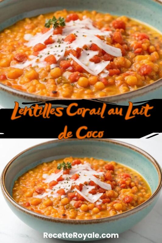 Plat nutritif lentilles corail