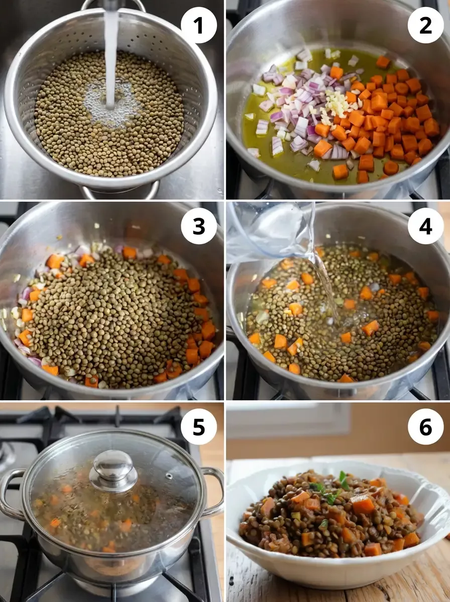 Cuisson parfaite lentilles vertes