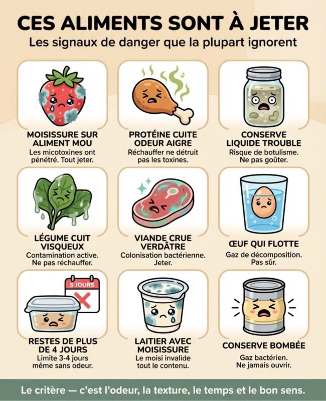 Tableau fraîcheur aliments PDF