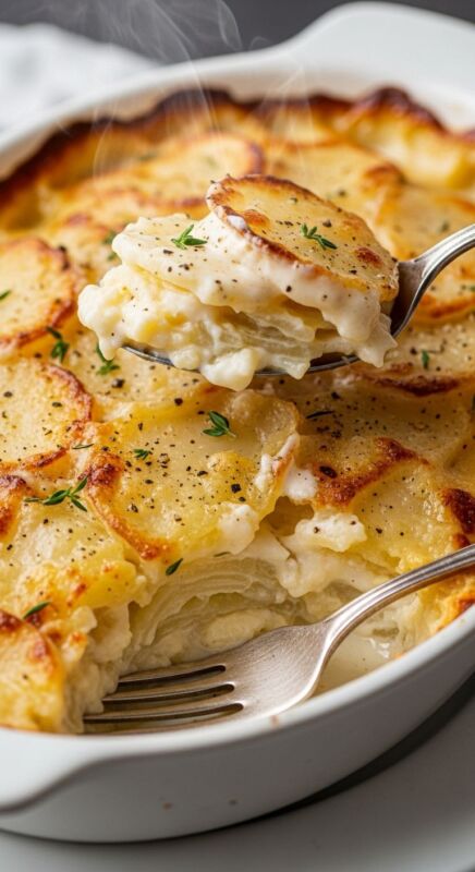 Pommes de terre savoureuses gratin